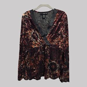 Venezia Velvet Burnout Y2K Whimsigoth Fairy Women’s Top Lined Size 14/16